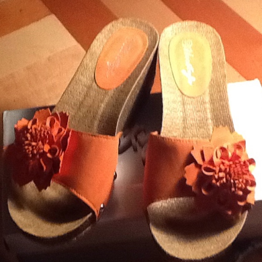 Orange flower slide Nwt